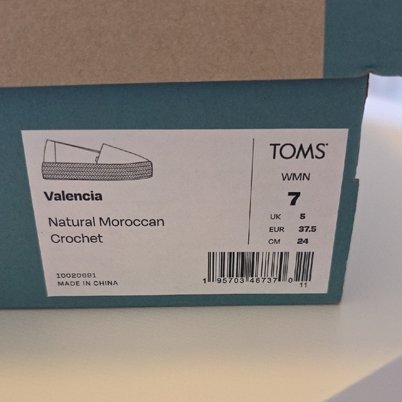 TOMS Cream Crochet Platform Espadrille Slip-On Shoes - Picture 9 of 10